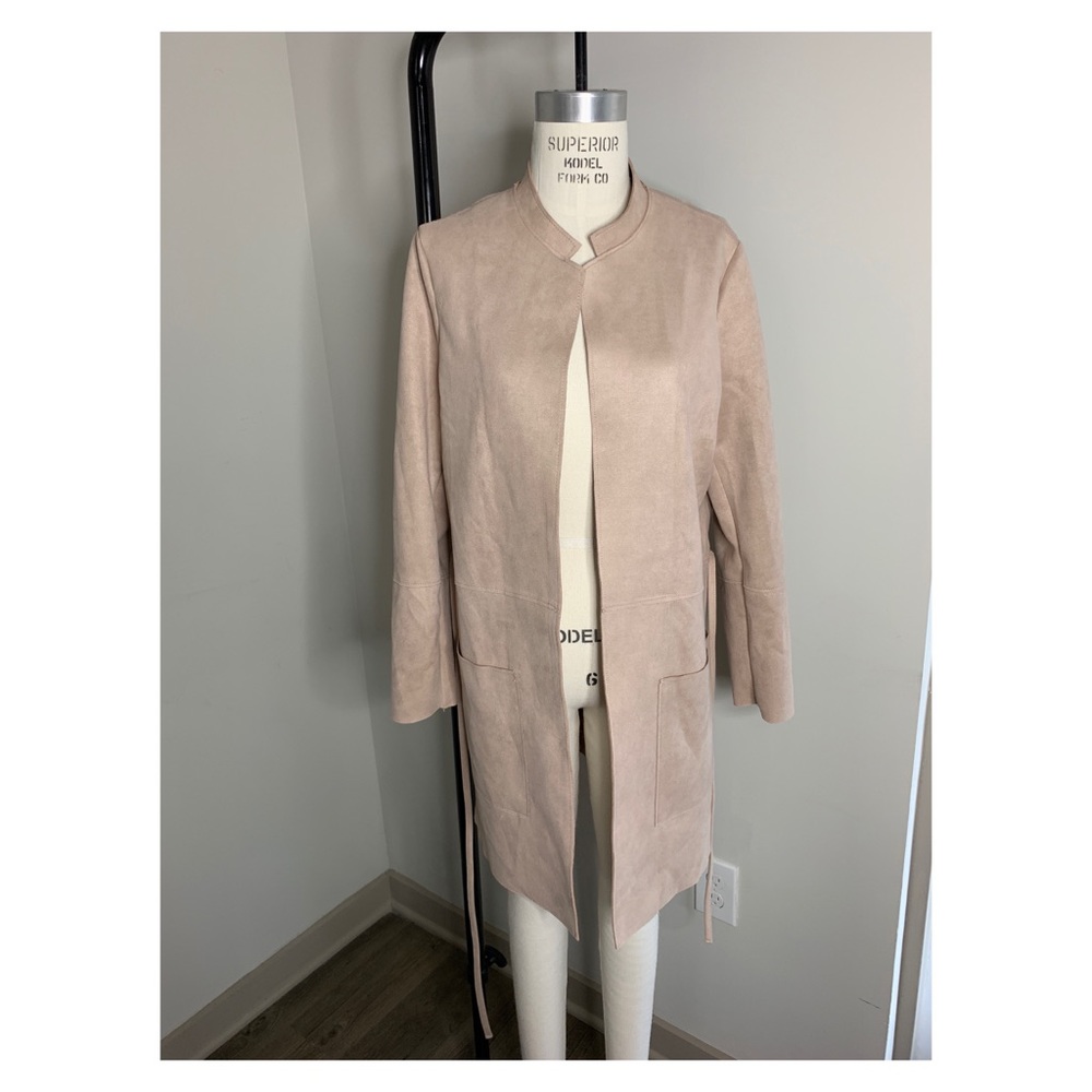 Blush Pink Faux Suede Coat